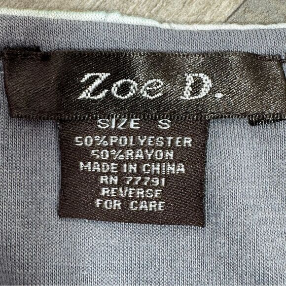 Zoe D Tiered Layer Damask Print Knit A Line Skirt Grey Pink Small Y2K Boho - Picture 10 of 12